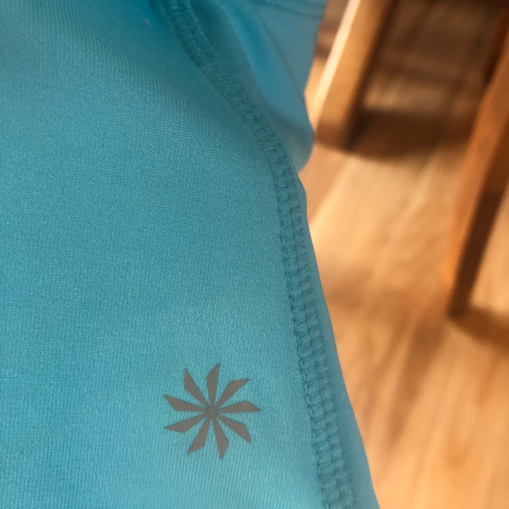 Woman’s Athleta Support Racerback Top, Aqua Blue, Medium - Picture 3 of 7